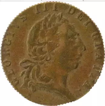Монета Жетон Англии 1790 года Латунь Георг III