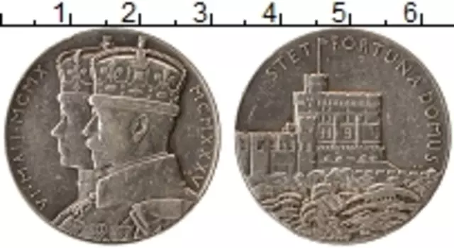 Монета Жетон Англии 1935 года Серебро 25 лет правления Георга V
