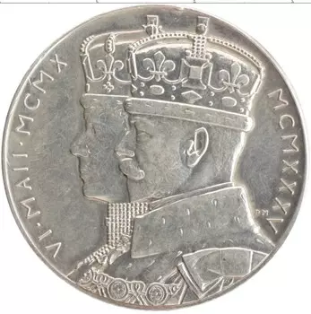 Монета Жетон Англии 1935 года Серебро 25 лет правления Георга V