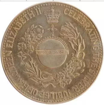 Монета Жетон Англии 1977 года Бронза Серебряный юбилей Елизаветы II