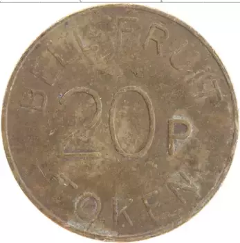 Монета Жетон Англии Латунь 20 пенсов Токен