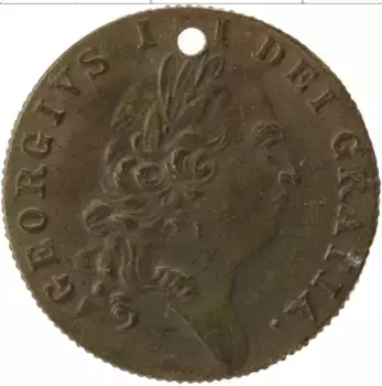 Монета Жетон Англии Латунь Георг III 1790