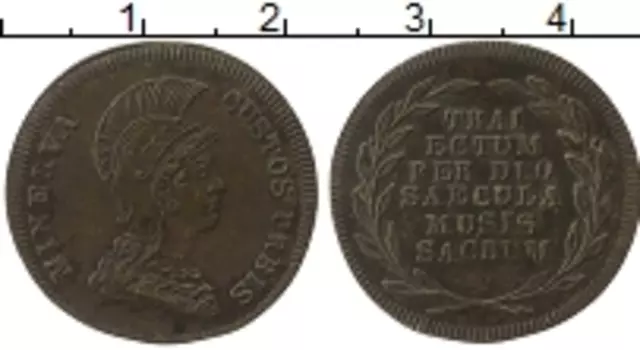 Монета Жетон Англии Медь Минерва