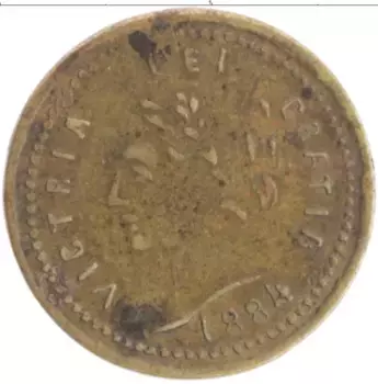 Монета Жетон Австрии 1884 года Бронза Игровой жетон