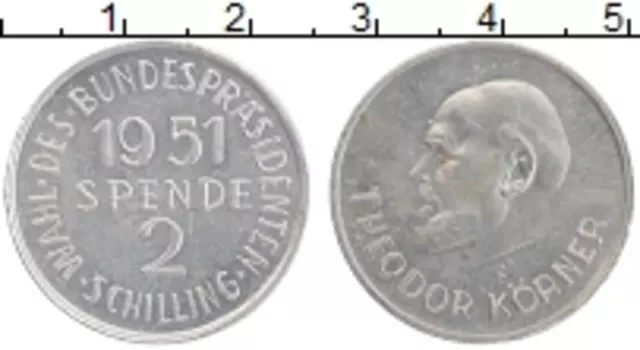 Монета Жетон Австрии 1951 года Алюминий Теодор Кёрнер