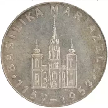 Монета Жетон Австрии 1957 года Серебро 800 лет Базилике Рождества Девы Марии