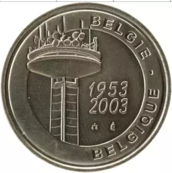 Монета Жетон Бельгии 2003 года Медно-никель 50 лет телевидению