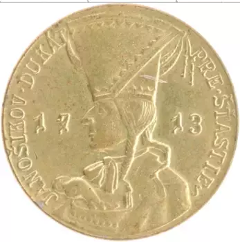 Монета Жетон Чехии 1713 года Латунь Игровой жетон Яков дукат