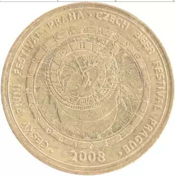 Монета Жетон Чехии 2008 года Латунь Чешский пивной фестиваль