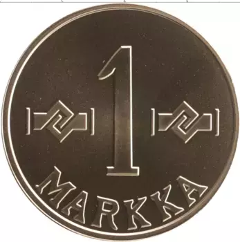 Монета Жетон Финляндии 1956 года Позолота 1 марка