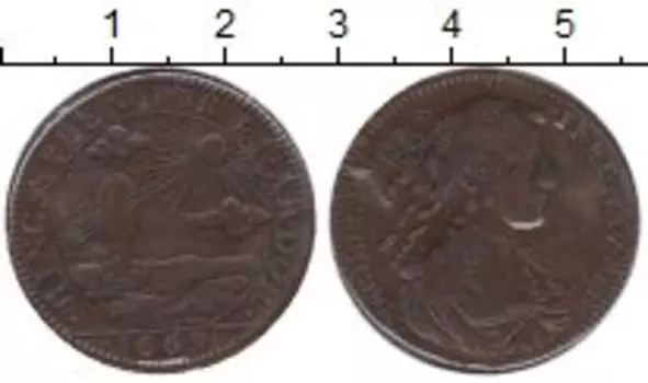 Монета жетон Франции 1669 года Медь Людовик XIV