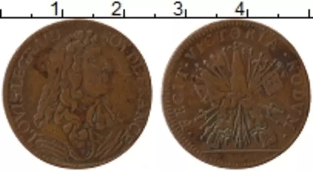 Монета Жетон Франции 1680 года Медь Людовик XIV