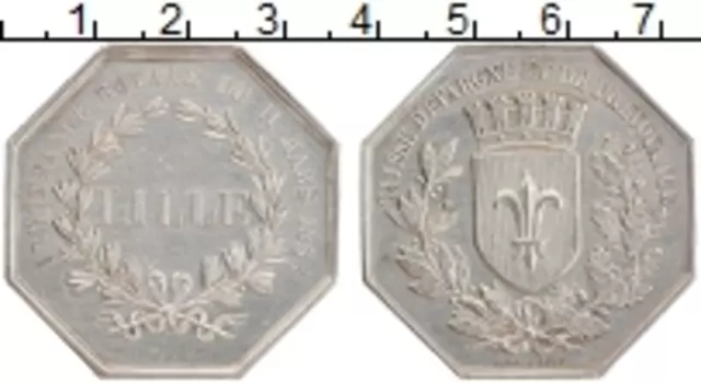 Монета Жетон Франции 1834 года Серебро Жетон города Лиль