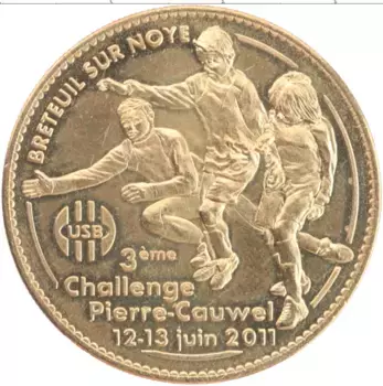 Монета Жетон Франции 2011 года Латунь История футбола