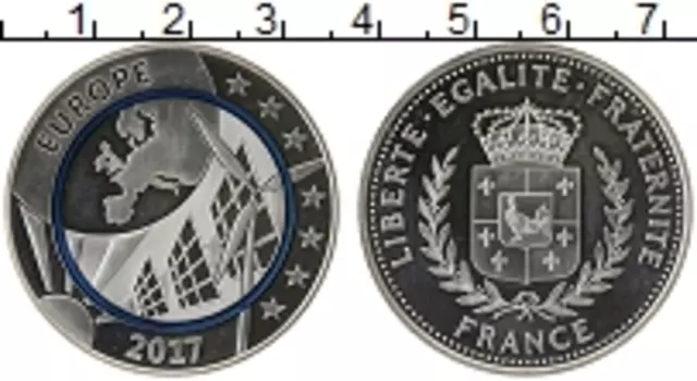Монета Жетон Франции 2017 года Серебро Европа, цветная тампопечать