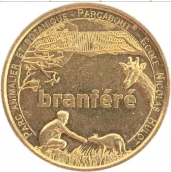 Монета Жетон Франции Латунь Парк животных