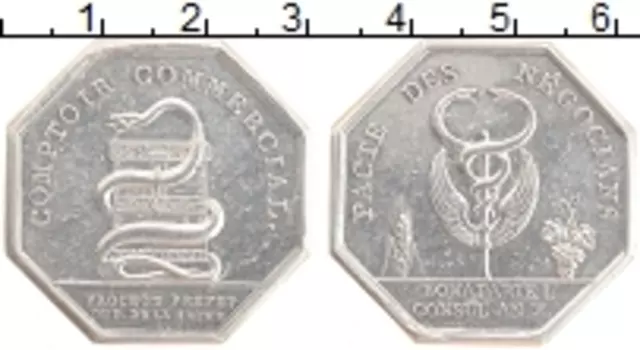 Монета Жетон Франции Серебро Коммерческий банк префектуры Сены (Париж) 1799-1804 гг