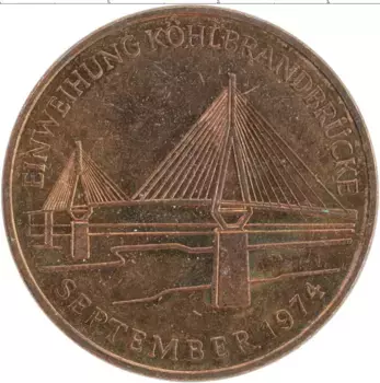 Монета Жетон ФРГ 1974 года Бронза Гамбург
