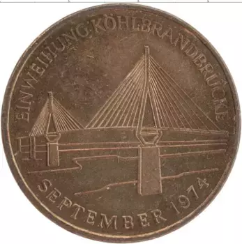 Монета Жетон ФРГ 1974 года Бронза Гамбург