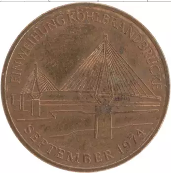 Монета Жетон ФРГ 1974 года Бронза Мост Гамбурга