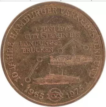 Монета Жетон ФРГ 1975 года Бронза Гамбург