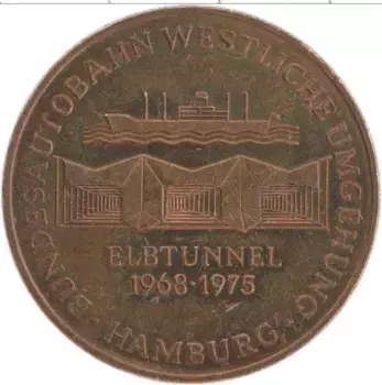 Монета Жетон ФРГ 1975 года Бронза Порт Гамбурга