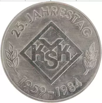 Монета Жетон ГДР 1984 года Медно-никель 25 лет KVSK