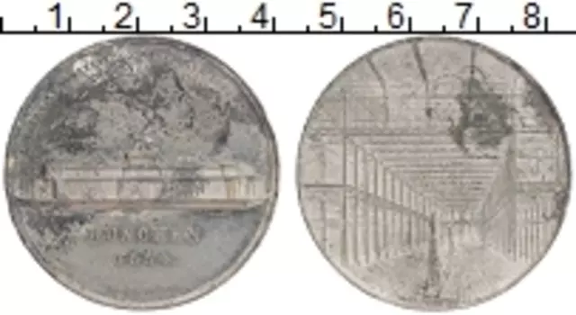 Монета Жетон Германии 1854 года Посеребрение Галлерея в Мюнхене