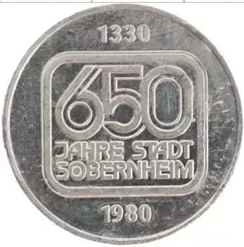 Монета Жетон Германии 1980 года Медно-никель 650 лет Зобернхайму