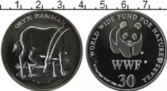 Монета Жетон Германии 1986 года Серебро 30 лет WWF Антилопа