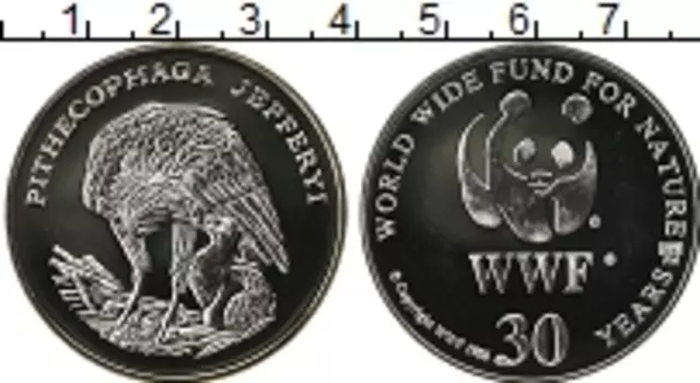 Монета Жетон Германии 1986 года Серебро 30 лет WWF Орел