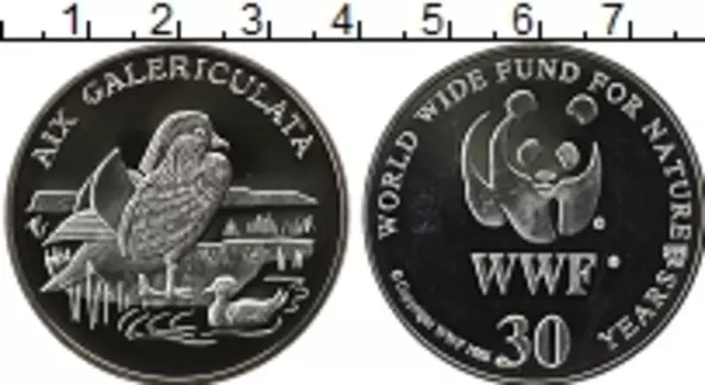 Монета Жетон Германии 1986 года Серебро 30 лет WWF Утка