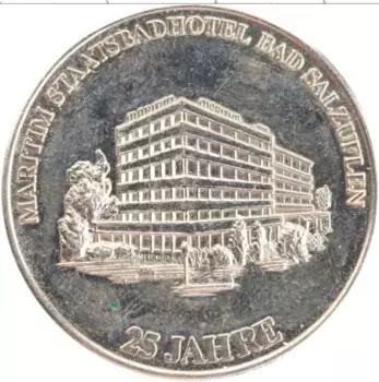 Монета Жетон Германии 1997 года Медно-никель 25-летие отеля Maritim Staatsbadhotel