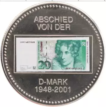 Монета Жетон Германии 2001 года Медно-никель 20 марок ФРГ