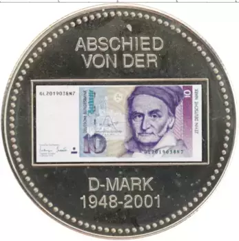 Монета Жетон Германии 2001 года Медно-никель 10 марок ФРГ