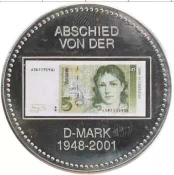 Монета Жетон Германии 2001 года Медно-никель 5 марок ФРГ