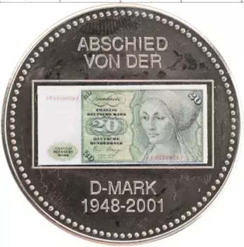 Монета Жетон Германии 2001 года Медно-никель 20 марок ФРГ