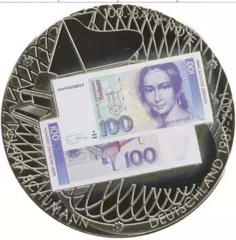 Монета Жетон Германии 2001 года Медно-никель Банкнота ФРГ 100 марок