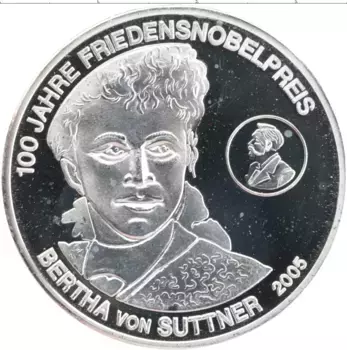 Монета Жетон Германии 2005 года Посеребрение Берта фон Суттнер