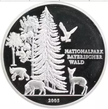 Монета Жетон Германии 2005 года Посеребрение Национальный парк Байеришер