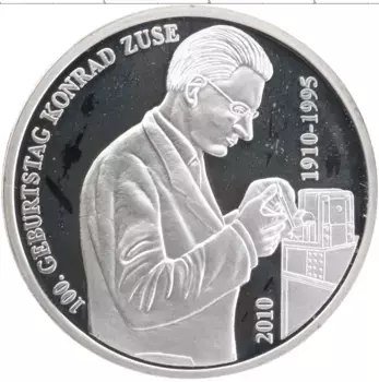 Монета Жетон Германии 2010 года Посеребрение 100-летие Конрада Зюсе