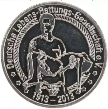 Монета Жетон Германии 2013 года Медно-никель 100 лет DLRG Немецкая ассоциация спасения жизни
