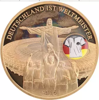 Монета Жетон Германии 2014 года Латунь Чемпионат Мира по футболу в Бразилии