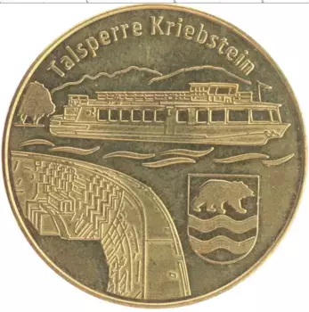 Монета Жетон Германии 2014 года Латунь Талсперре Крибстейн