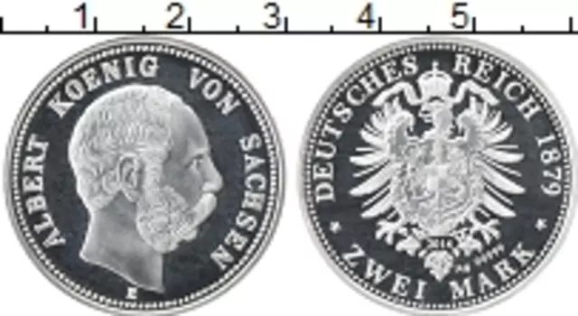 Монета Жетон Германии 2014 года Серебро Копия 2 марки 1879 г