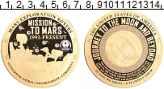 Монета Жетон Германии 2019 года Медь Экспедиция на Марс