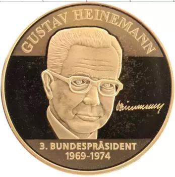 Монета Жетон Германии Латунь Густав Хайнеман