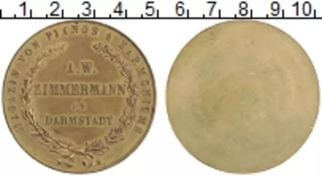 Монета Жетон Германии Латунь Рекламно-торговый жетон магазина в Дармштадте