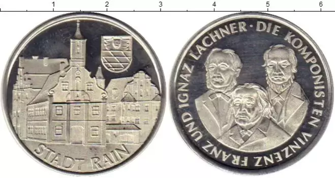 Монета Жетон Германии Посеребрение Райн