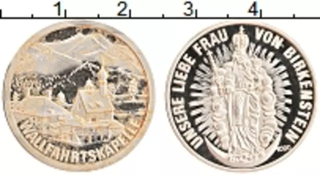 Монета Жетон Германии Серебро Часовня в Фишбахау